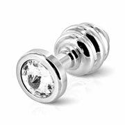 Diogol - Ano Butt Plug Ribbed Silver Plated 25 mm