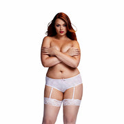 Baci - Rose Crotchless Boyshort White XL