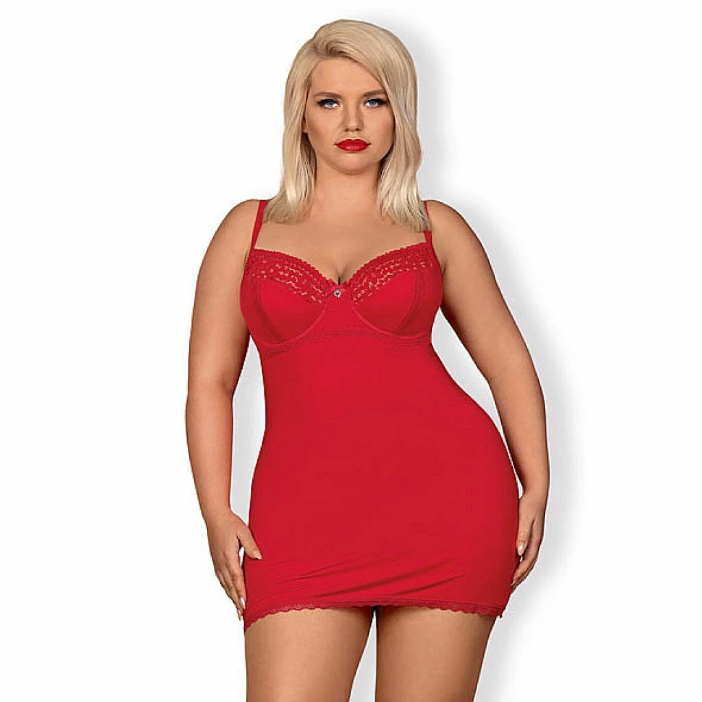 Obsessive - Jolierose Chemise & Thong Red XXL