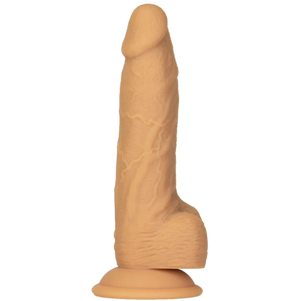 Naked Addiction - Rotating & Vibrating Dong with Remote 20 cm Caramel