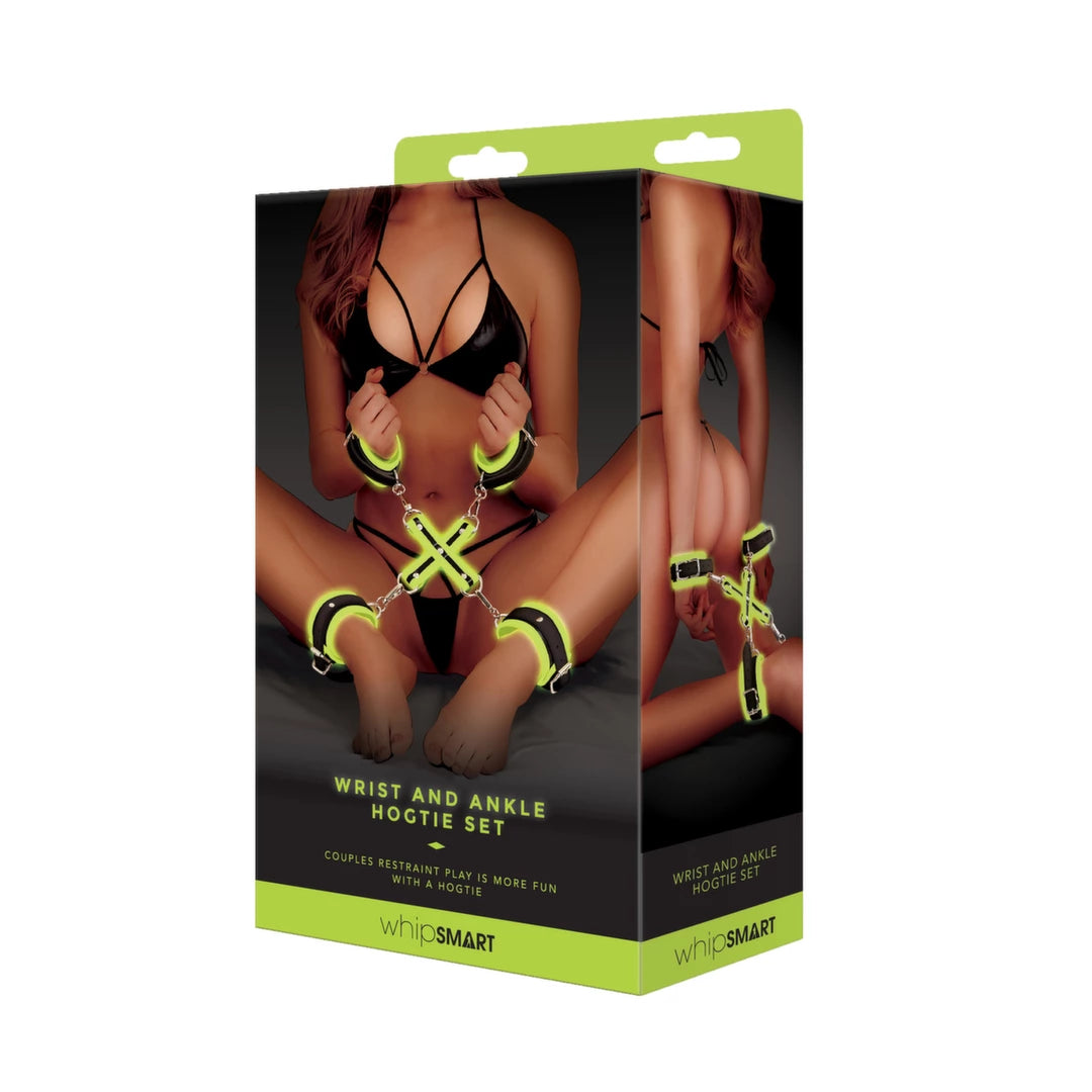 Whipsmart - Glow in the Dark Hog Tie with Wrist Buckle Cuffs