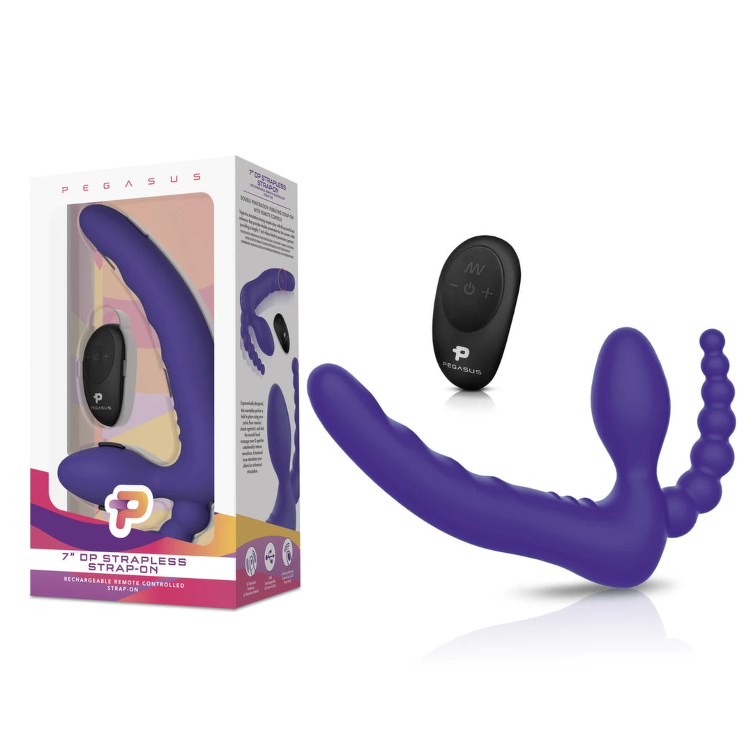 Pegasus - 7âÂ RemoteÂ ControlÂ StraplessÂ D.P.Â SiliconeÂ StrapÂ on