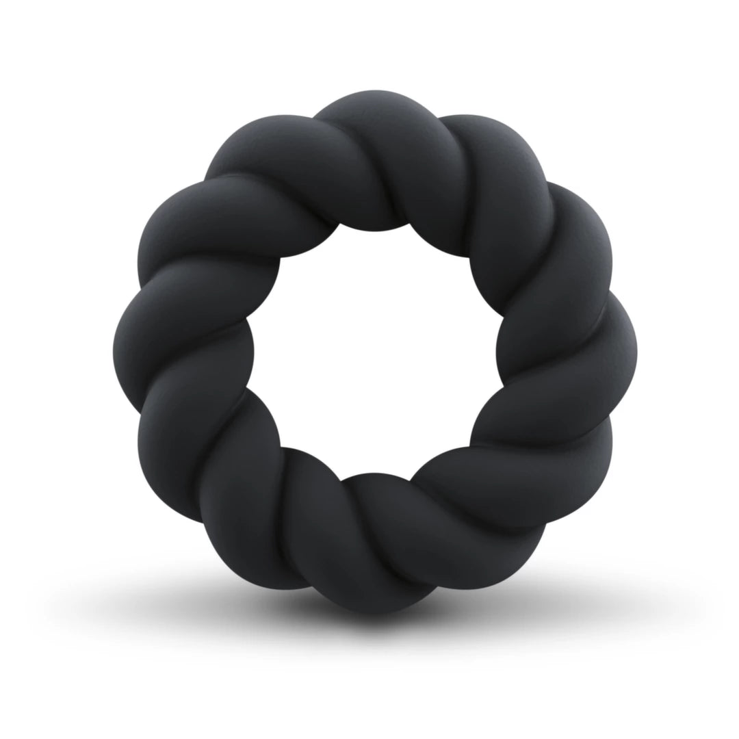 Rocks-off - Twist Non Vibrating Liquid Silicone Ring Black