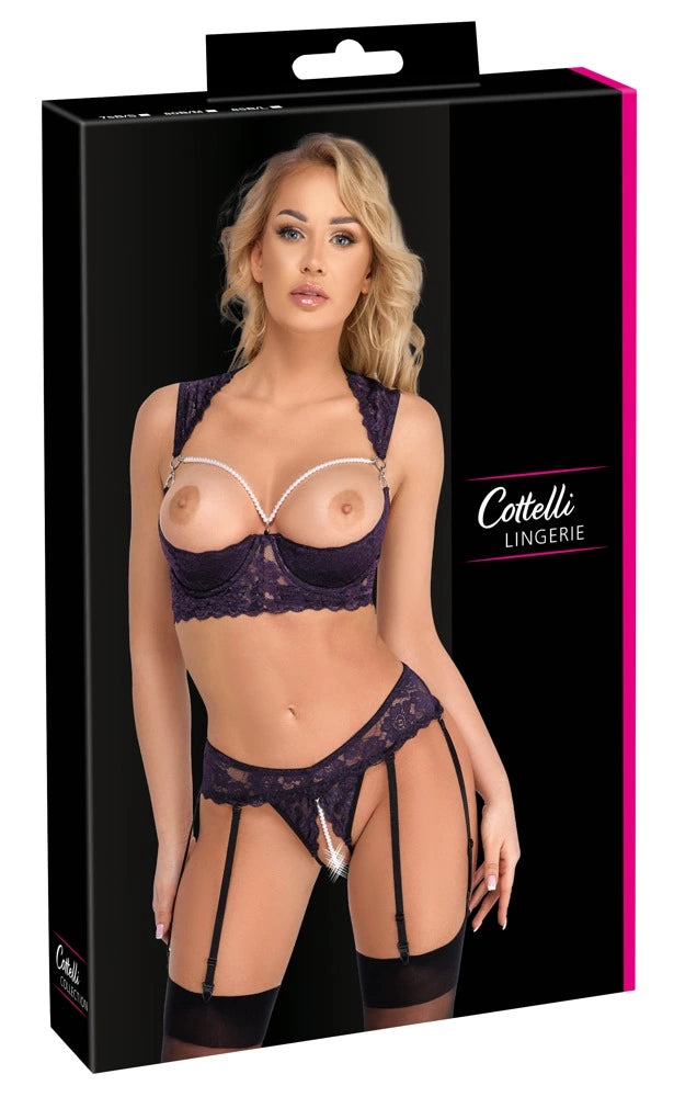 Shelf Bra Set Purple 80B/M