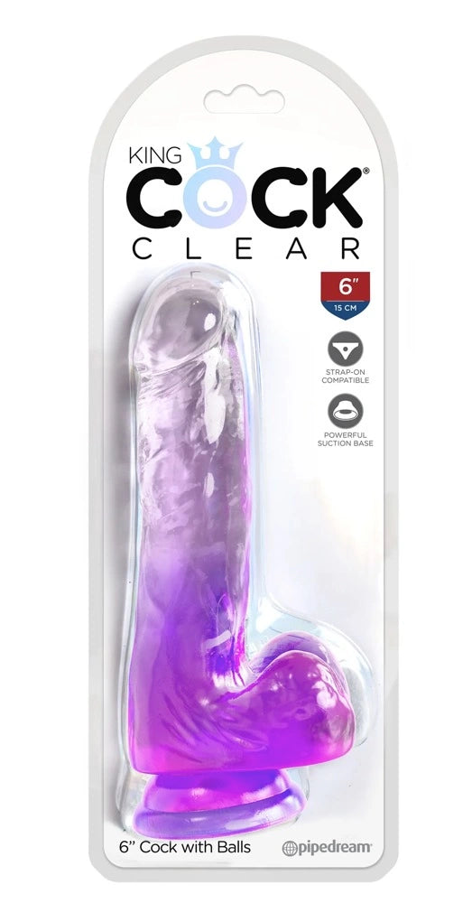 KingCockClear 6 w balls purple