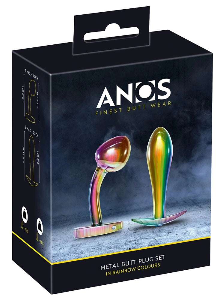 Anos Metal Butt Plug Set Rainb