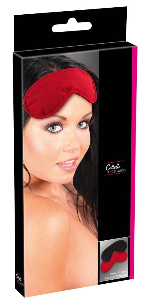 Blindfold Set pack of 2 red/bl