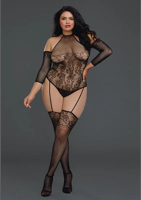 Fishnet Teddy Bodystocking - Plus Size