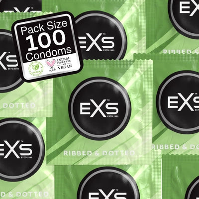 EXS 3 in 1 - Ribbed, Dotted and Flared - Condoms - 100 Pieces