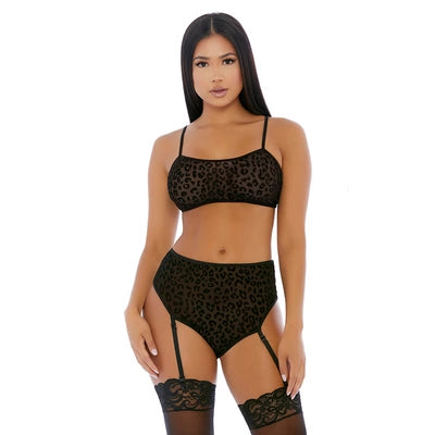 Lustful Leopard - Cami Lingerie Set - M