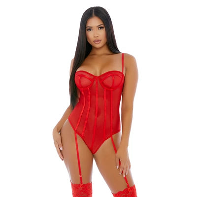 Sheer Up Mesh Teddy - L - Red