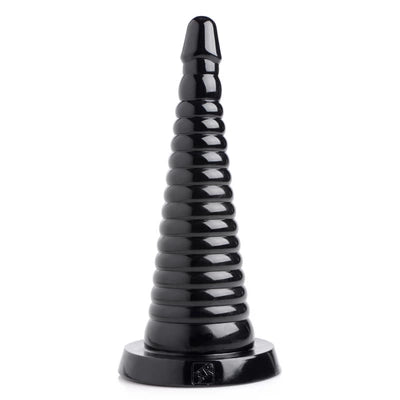 Giant Ribbed Anal Cone - Black