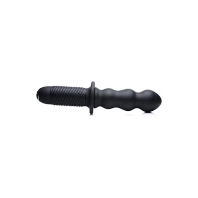 The Groove - Silicone Vibrator with Handle - Black