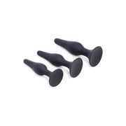 Triple Spire - Tapered Silicone Anal Trainer Set - 3 Pieces - Black