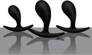 Dark Droplets - 3 Piece Curved Anal Trainer Set - Black