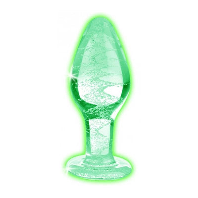 Glow-In-The-Dark - Glass Butt Plug - Large