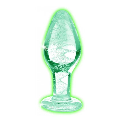 Glow-In-The-Dark - Glass Butt Plug - Medium