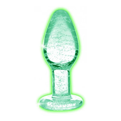 Glow-In-The-Dark - Glass Butt Plug - Small