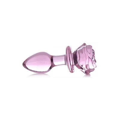 Pink Rose - Glass Butt Plug - Medium