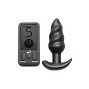 Vibrating Silicone Swirl Plug with Remote Control and 25 Speeds