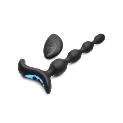 Vibrating and E-Stim Silicone Anal Beads with Remote Control