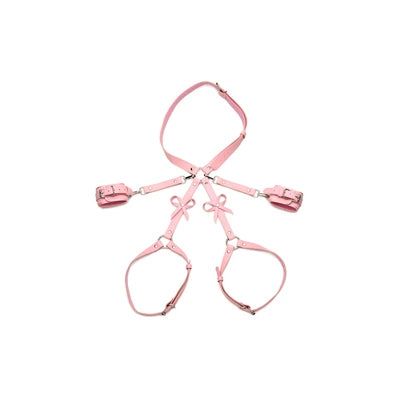 Bondage Harness with Bows - XL/2XL - Pink