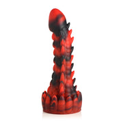 Demon Rising - Scaly Dragon Silicone Dildo - Red/Black