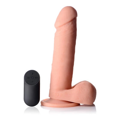 Vibrating Remote Control Silicone Dildo with Balls - 8 / 20,5 cm