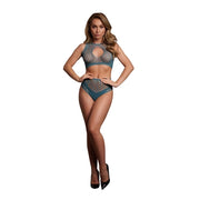 Duo Net Key-Hole Bra Set - One Size