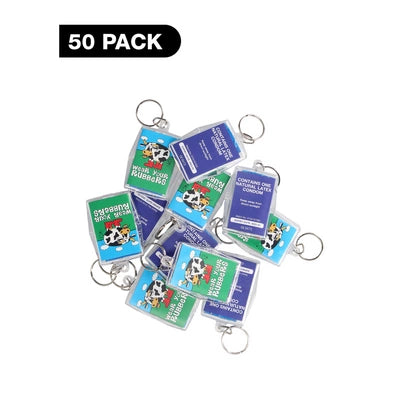 EXS Key Rings 'Wear Your Rubbers' - Condoms - 50 Pieces