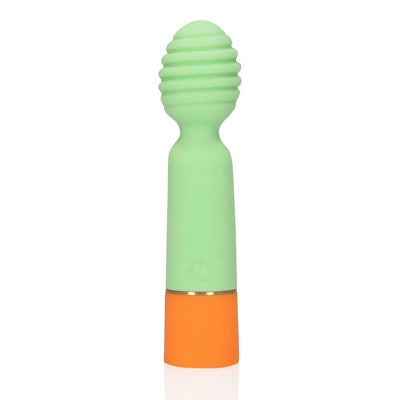 Ribbed Mini Vibrator with USB Charger - Spring Sage