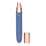 Travel Vibrator with Lube Compartment and Pump - Blue Horizon