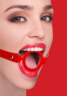 Silicone Ring Gag with Leather Straps