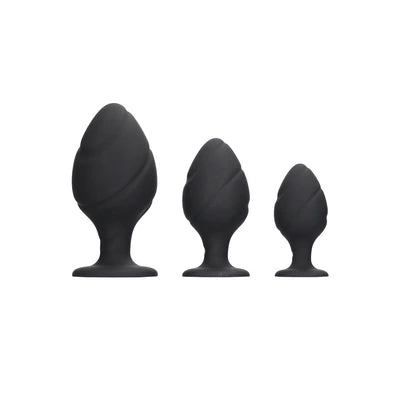 Swirled Butt Plug Set - Black