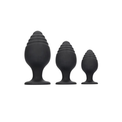 Rippled Butt Plug Set - Black