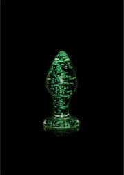 Glass Butt Plug - Glow in the Dark - Medium