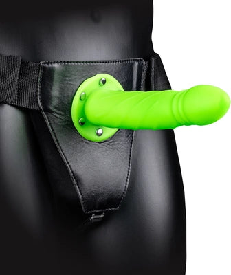 Glow in the Dark Twisted Hollow Strap-On - 8 / 20 cm