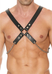 Men's Leather And Chain Harness