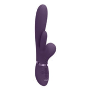 Kura - Thrusting G-Spot Vibrator with Flapping Tongue and Pulse Wave Stimulator - Purple