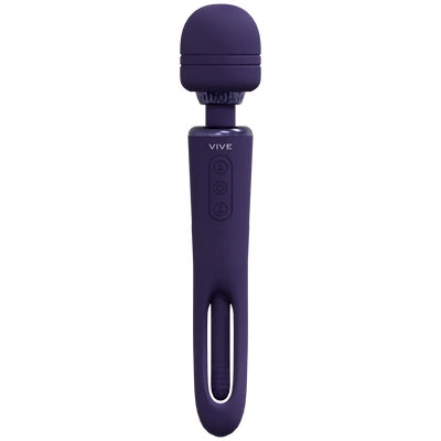 Kiku - Double Ended Wand with Innovative G-Spot Flapping Stimulator - Purple